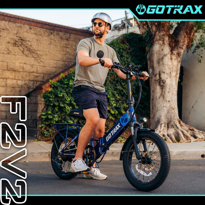 GOTRAX F2 Folding Electric Bike for Adults, 500W/48V 10.4Ah/20mph/20" x 3" Fat Tire E-Mountain Bike with LCD Display UL2849