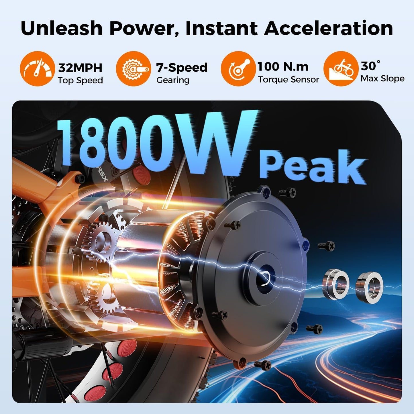 Heybike Mars 2.0 Foldable Electric Bike 32MPH,UL2849 Certified, 1800 Peak Motor Ebike,45Miles Long Range with 624WH Removable Battery,20*4'' Fat Tire Bicycle for Commute,Snow,Full Suspension