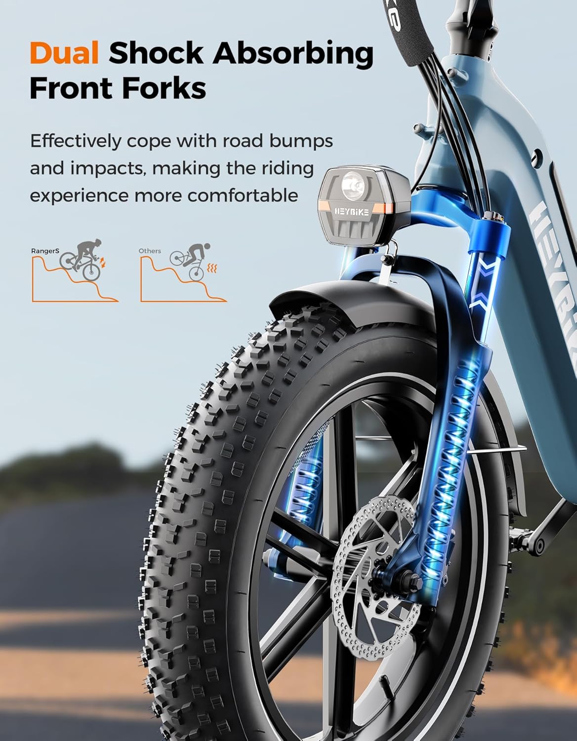 Heybike Ranger S Foldable Electric Bike for Adults, 1800W Peak Motor 32MPH, 55Miles 692WH Removable Battery, APP Control Ebike,Dual Hydraulic Brakes, 20"*4 Step-Thru Fat Tire Bicycle for Snow, Commute