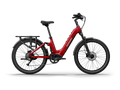 Himiway A7 Commuter Step-Through full suspension electric bike in Red, left side view.