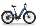 Himiway D5 2.0 Step-thru full suspension fat tire electric bike in Midnight Blue, left side view.