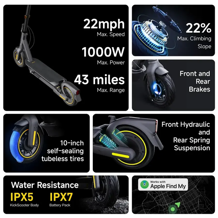 Segway Ninebot Max G2 Electric Kick Scooter Foldable w/ 43 Mile Range and 22 MPH Max Speed