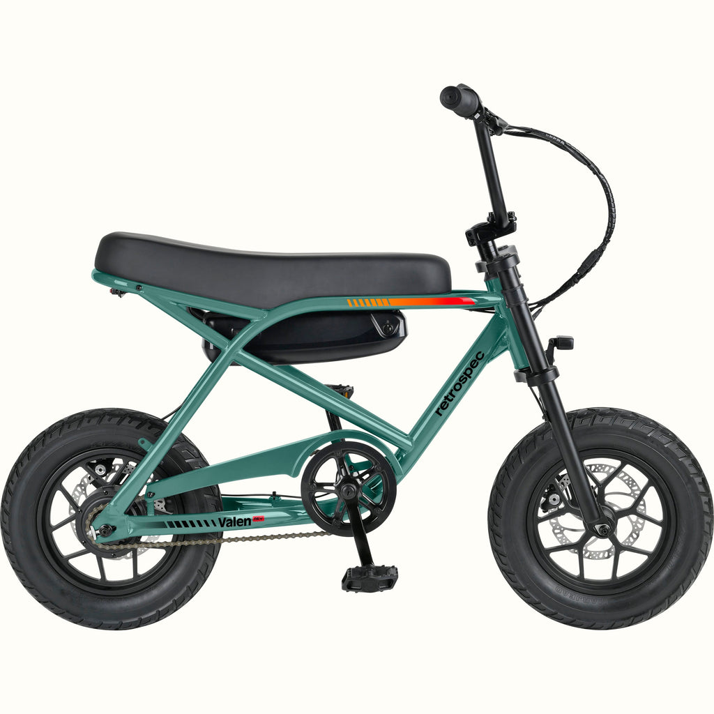 Retrospec Valen Rev 14 electric bike in Cypress Blue — side view