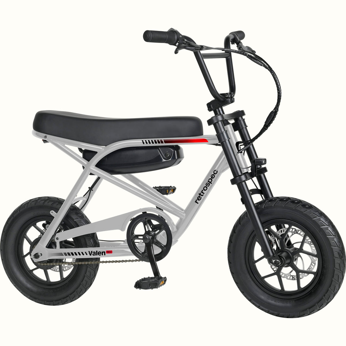 Retrospec Valen Rev 14 electric bike in Slate Gray — angled view