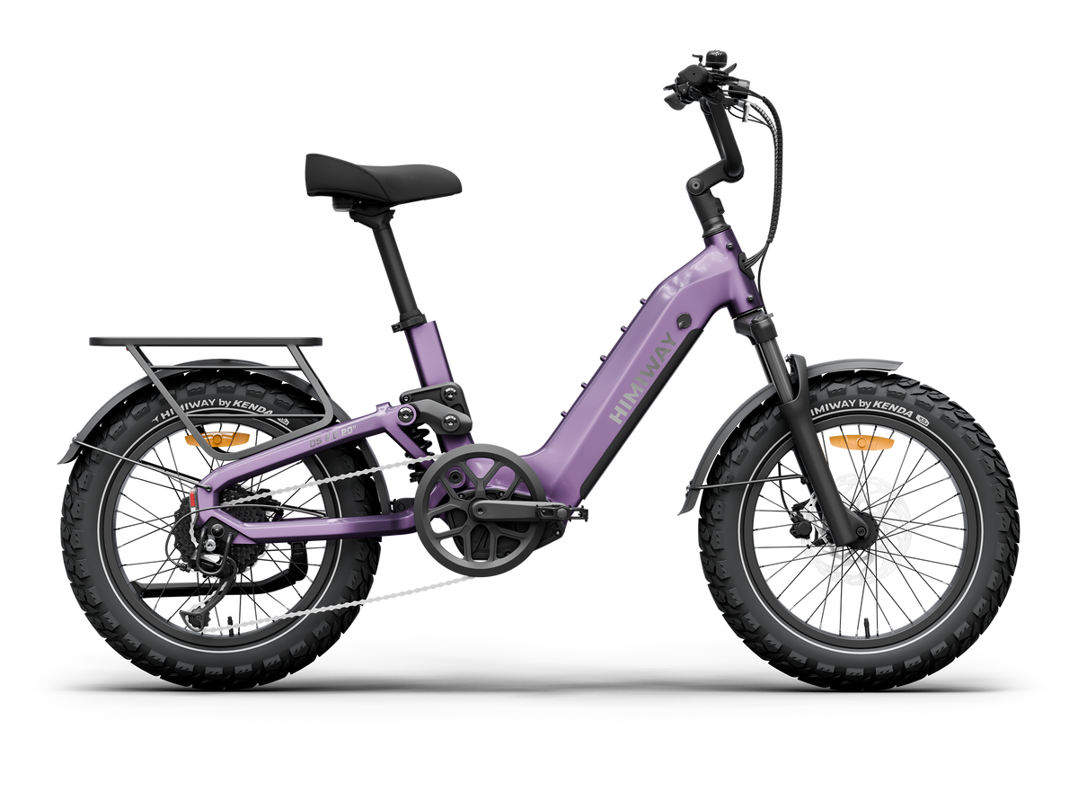 Himiway D5 2.0 20" ebikes in Nebula Mist, left side view.