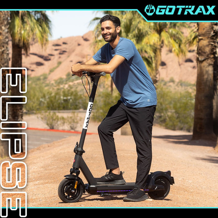 GOTRAX Eclipse Electric Scooter for Commuters - 10" Air Filled Tires - 20MPH & up to 25 Mile Range, Eclipse Ultra w/ Honeycomb Tires