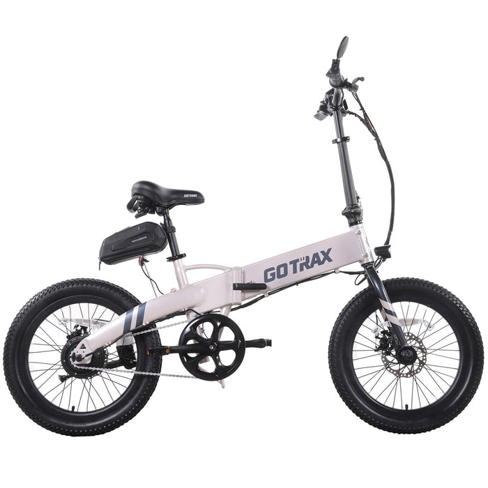 GOTRAX F1 Foldable Electric Bike - 20" x 2.6" Air Filled Tires - 15.5MPH & up to 25 Mile Range