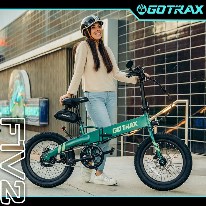 GOTRAX F1 Foldable Electric Bike - 20" x 2.6" Air Filled Tires - 15.5MPH & up to 25 Mile Range