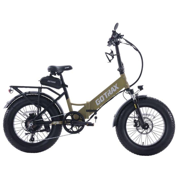 GOTRAX F3 500W 14Ah Folding Fat Tire E-Bike, 28 MPH, 20"x4