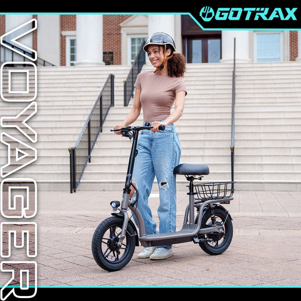 GoTrax FLEX VOYAGER E-Scooter w/16mi Range & 15.5mph Max Speed - Gray